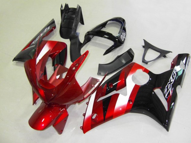 2003-2004 Rot & Schwarz Kawasaki ZX6R Motorrad Verkleidungen