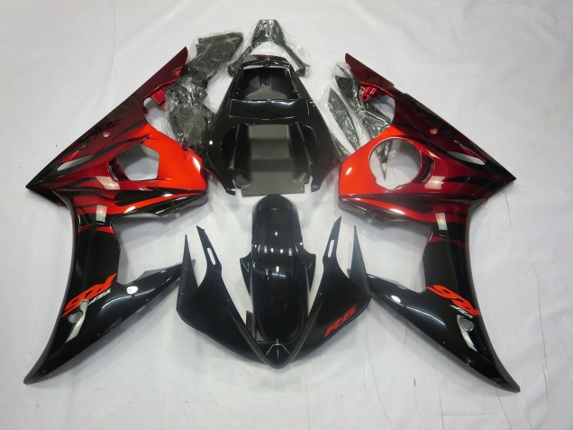 2003-2004 Rot & Schwarz Yamaha R6 Motorrad Verkleidungen