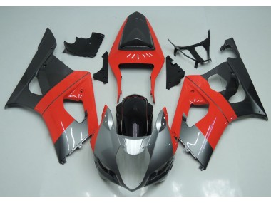 2003-2004 Rot-Silber & Schwarz Suzuki GSXR 1000 Motorrad Verkleidungen