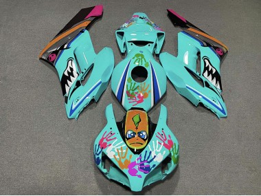 2004-2005 Blaugrüner Hai Honda CBR1000RR Motorrad Verkleidungen
