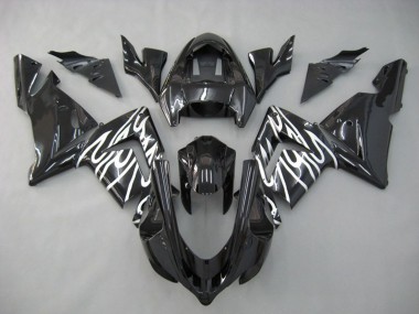 2004-2005 Weiß Flamme Kawasaki ZX10R Motorrad Verkleidungen