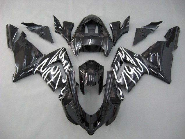 2004-2005 Weiß Flamme Kawasaki ZX10R Motorrad Verkleidungen 2004-2005 Weiß Flamme Kawasaki ZX10R Motorrad Verkleidungen