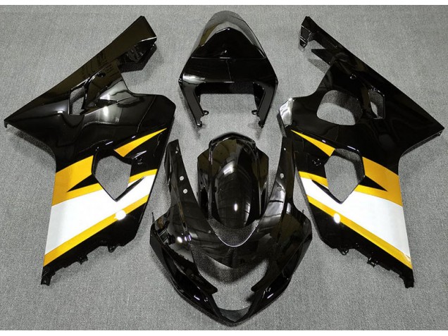 2004-2005 Glänzendes Schwarz & Gelb Suzuki GSXR 600-750 Motorrad Verkleidungen 2004-2005 Glänzendes Schwarz & Gelb Suzuki GSXR 600-750 Motorrad Verkleidungen