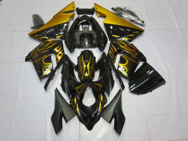2004-2005 Gold Flamme Kawasaki ZX10R Motorrad Verkleidungen
