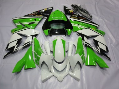 2004-2005 Weiß Grün Kawasaki ZX10R Motorrad Verkleidungen