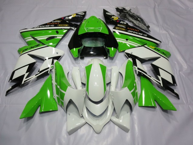 2004-2005 Weiß Grün Kawasaki ZX10R Motorrad Verkleidungen 2004-2005 Weiß Grün Kawasaki ZX10R Motorrad Verkleidungen