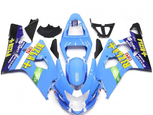 2004-2005 Hellblau Rizla Stil Suzuki GSXR 600-750 Motorrad Verkleidungen