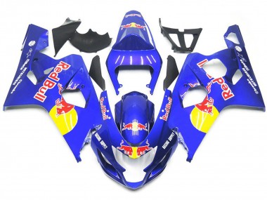 2004-2005 Leuchtendes Blau Rot Bull Stil Suzuki GSXR 600-750 Motorrad Verkleidungen