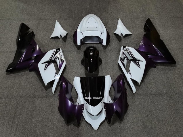 2004-2005 Weiß Lila & Schwarz Kawasaki ZX10R Motorrad Verkleidungen