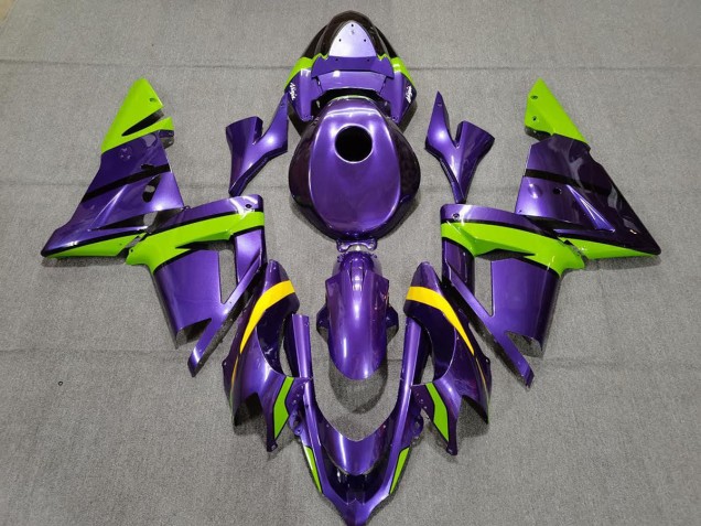 2004-2005 Lilagrün & Gelb Kawasaki ZX10R Motorrad Verkleidungen