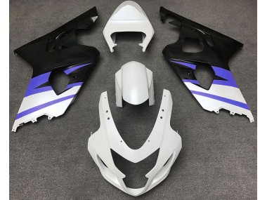 2004-2005 Matt Weiß & Blau Suzuki GSXR 600-750 Motorrad Verkleidungen