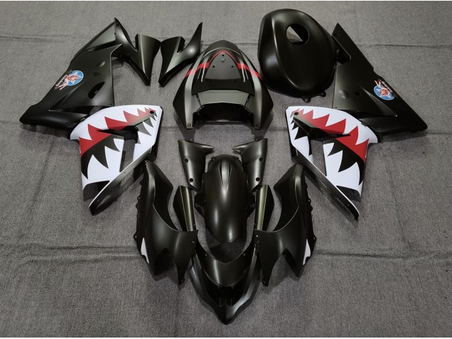 2004-2005 Matt Schwarzer Betty Bomber Kawasaki ZX10R Motorrad Verkleidungen 2004-2005 Matt Schwarzer Betty Bomber Kawasaki ZX10R Motorrad Verkleidungen