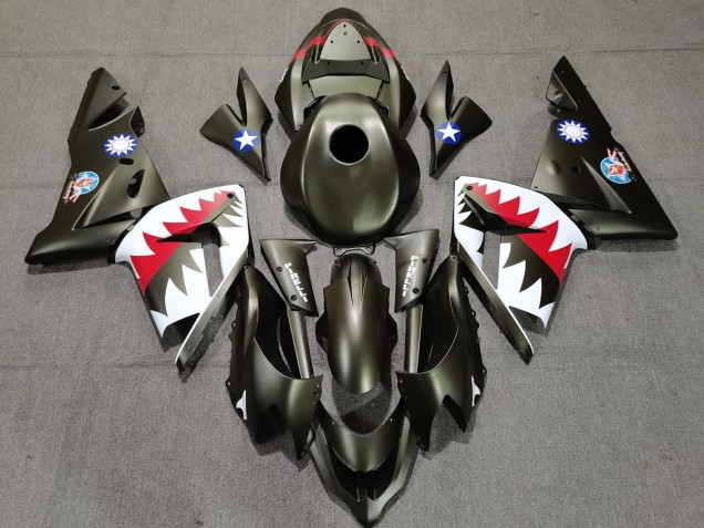 2004-2005 Militärgrüner Hai Kawasaki ZX10R Motorrad Verkleidungen 2004-2005 Militärgrüner Hai Kawasaki ZX10R Motorrad Verkleidungen