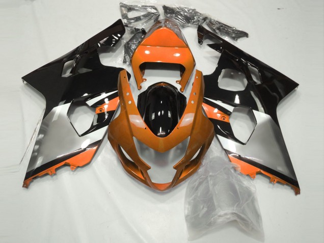 2004-2005 Orange Silber & Schwarz Suzuki GSXR 600-750 Motorrad Verkleidungen 2004-2005 Orange Silber & Schwarz Suzuki GSXR 600-750 Motorrad Verkleidungen