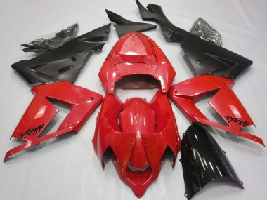 2004-2005 Perlrot & Schwarz Kawasaki ZX10R Motorrad Verkleidungen