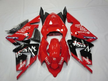 2004-2005 Rot West Kawasaki ZX10R Motorrad Verkleidungen