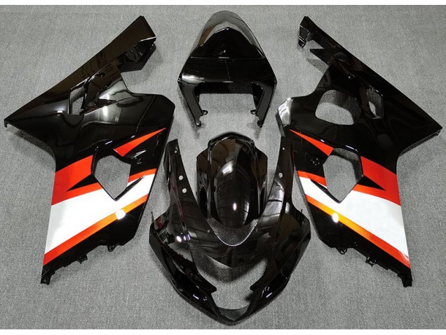 2004-2005 Schwarz Glänzend & Orange Suzuki GSXR 600-750 Motorrad Verkleidungen 2004-2005 Schwarz Glänzend & Orange Suzuki GSXR 600-750 Motorrad Verkleidungen