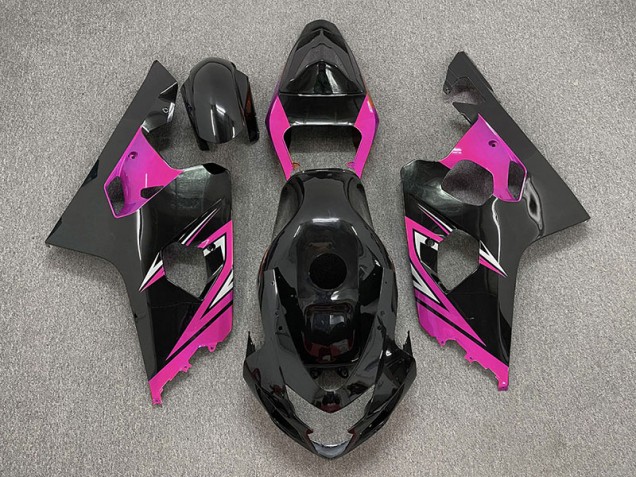 2004-2005 Schwarz Glänzend & Pink Suzuki GSXR 600-750 Motorrad Verkleidungen