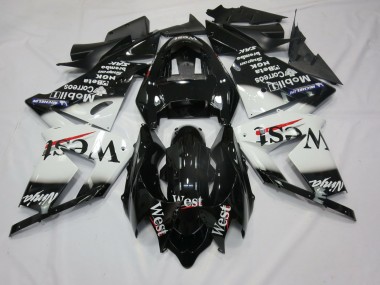 2004-2005 Weiß West Kawasaki ZX10R Motorrad Verkleidungen