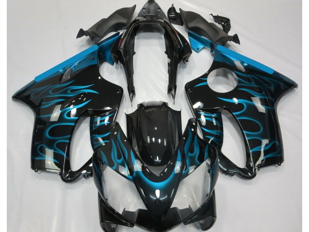 2004-2007 Hellblau Flamme Honda CBR600 F4i Motorrad Verkleidungen 2004-2007 Hellblau Flamme Honda CBR600 F4i Motorrad Verkleidungen