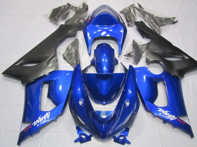2005-2006 Blau & Schwarz Kawasaki ZX6R Motorrad Verkleidungen 2005-2006 Blau & Schwarz Kawasaki ZX6R Motorrad Verkleidungen