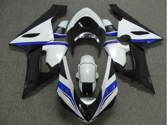 2005-2006 Blauweiß & Schwarz Kawasaki ZX6R Motorrad Verkleidungen 2005-2006 Blauweiß & Schwarz Kawasaki ZX6R Motorrad Verkleidungen