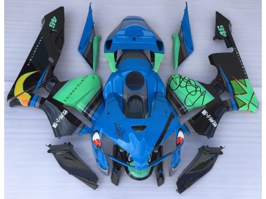 2005-2006 Blauer Hai & Grün Honda CBR600RR Motorrad Verkleidungen