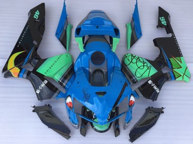 2005-2006 Blauer Hai & Grün Honda CBR600RR Motorrad Verkleidungen