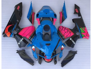 2005-2006 Blauer Hai & Rosa Honda CBR600RR Motorrad Verkleidungen