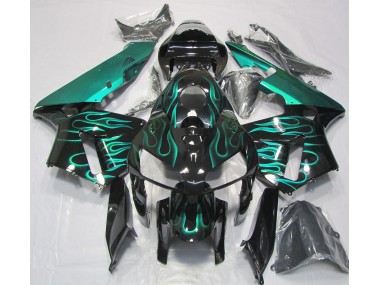 2005-2006 Blaugrün Glänzend Flamme Honda CBR600RR Motorrad Verkleidungen