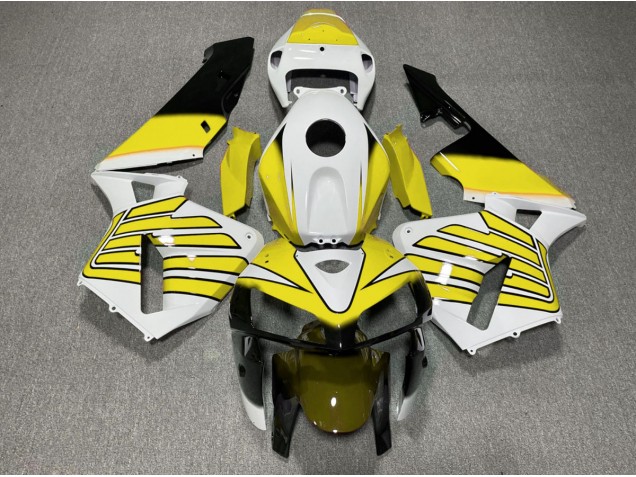 2005-2006 Gelb-Weiße Flügel Honda CBR600RR Motorrad Verkleidungen 2005-2006 Gelb-Weiße Flügel Honda CBR600RR Motorrad Verkleidungen