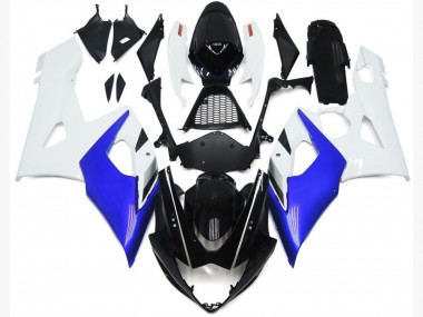 2005-2006 Glänzend Blau & Glänzend Weiß Suzuki GSXR 1000 Motorrad Verkleidungen