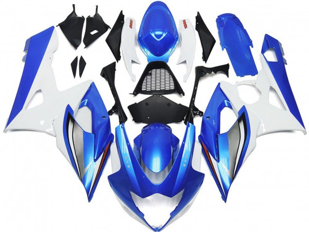 2005-2006 Glänzend Blau & Weiß Suzuki GSXR 1000 Motorrad Verkleidungen 2005-2006 Glänzend Blau & Weiß Suzuki GSXR 1000 Motorrad Verkleidungen