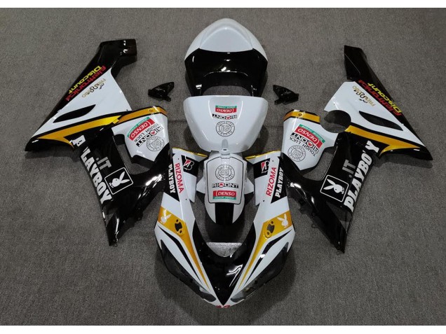 2005-2006 Gold Playboy Kawasaki ZX6R Motorrad Verkleidungen