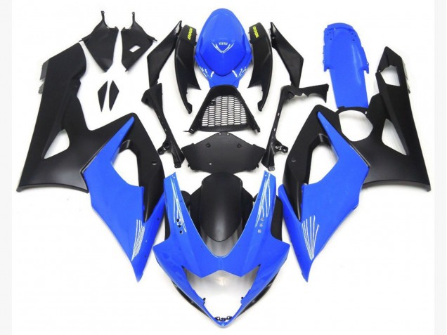 2005-2006 Hellglänzendes Blau & Matt Schwarz Unten Suzuki GSXR 1000 Motorrad Verkleidungen