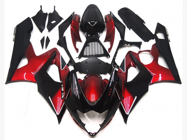 2005-2006 Kastanienbraun Rot & Glänzendes Schwarz Suzuki GSXR 1000 Motorrad Verkleidungen