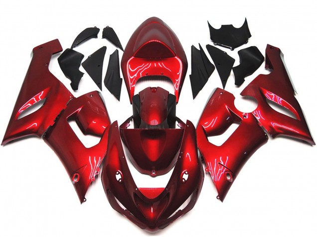2005-2006 Kastanienbraun Rot Kawasaki ZX6R Motorrad Verkleidungen 2005-2006 Kastanienbraun Rot Kawasaki ZX6R Motorrad Verkleidungen