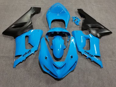 2005-2006 Leuchtendes Blau Kawasaki ZX6R Motorrad Verkleidungen