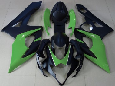 2005-2006 Matt Schwarz & Grün Suzuki GSXR 1000 Motorrad Verkleidungen
