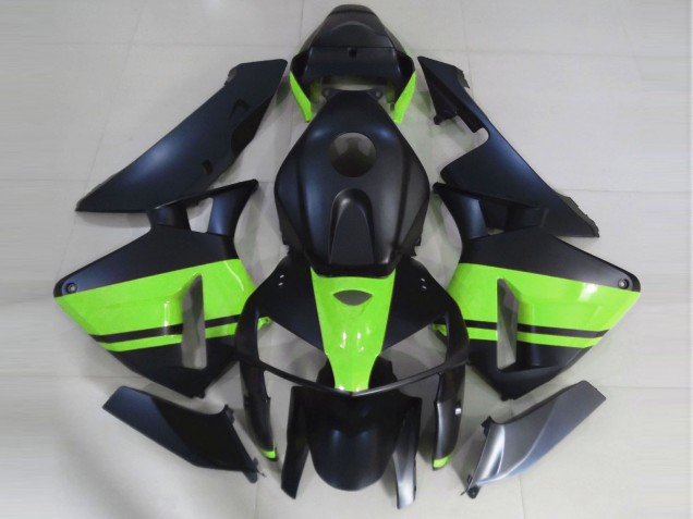 2005-2006 Matt Schwarz & Hellgrün Honda CBR600RR Motorrad Verkleidungen 2005-2006 Matt Schwarz & Hellgrün Honda CBR600RR Motorrad Verkleidungen