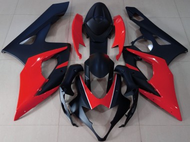 2005-2006 Matt Schwarz & Rot Suzuki GSXR 1000 Motorrad Verkleidungen