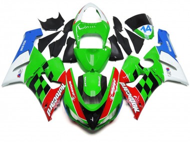2005-2006 Mehrfarbig Kariert Kawasaki ZX6R Motorrad Verkleidungen