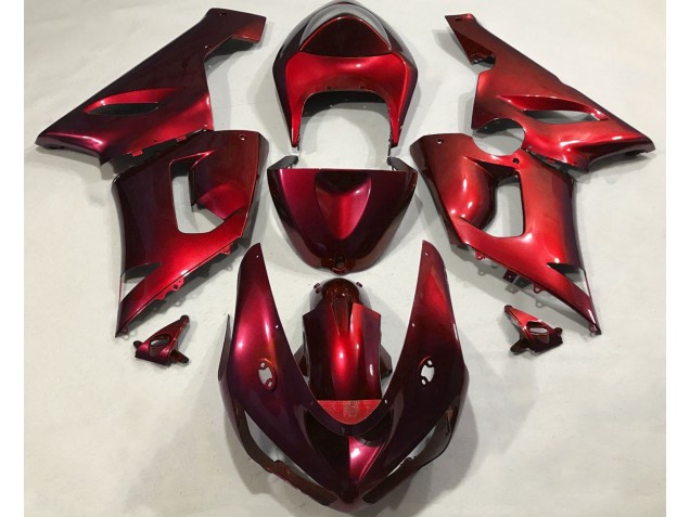2005-2006 Metallic Rot Kawasaki ZX6R Motorrad Verkleidungen 2005-2006 Metallic Rot Kawasaki ZX6R Motorrad Verkleidungen