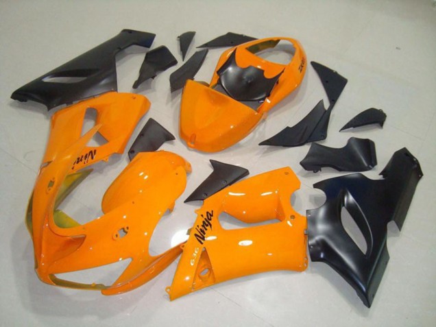 2005-2006 Orange-Schwarz Kawasaki ZX6R Motorrad Verkleidungen 2005-2006 Orange-Schwarz Kawasaki ZX6R Motorrad Verkleidungen