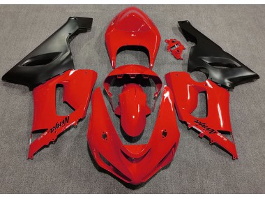 2005-2006 Rot Glänzend Kawasaki ZX6R Motorrad Verkleidungen