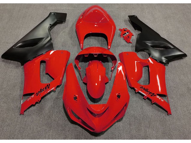 2005-2006 Rot Glänzend Kawasaki ZX6R Motorrad Verkleidungen 2005-2006 Rot Glänzend Kawasaki ZX6R Motorrad Verkleidungen