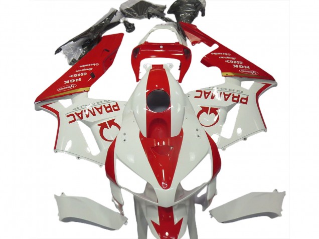 2005-2006 Weiß & Rot Individuell Honda CBR600RR Motorrad Verkleidungen 2005-2006 Weiß & Rot Individuell Honda CBR600RR Motorrad Verkleidungen