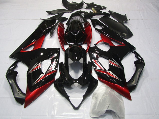 2005-2006 Rot & Schwarz Flare Suzuki GSXR 1000 Motorrad Verkleidungen