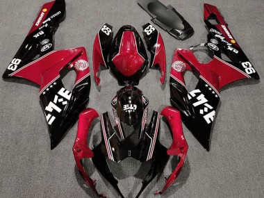 2005-2006 Rot & Schwarz Glänzend Kundenspezifisch Suzuki GSXR 1000 Motorrad Verkleidungen