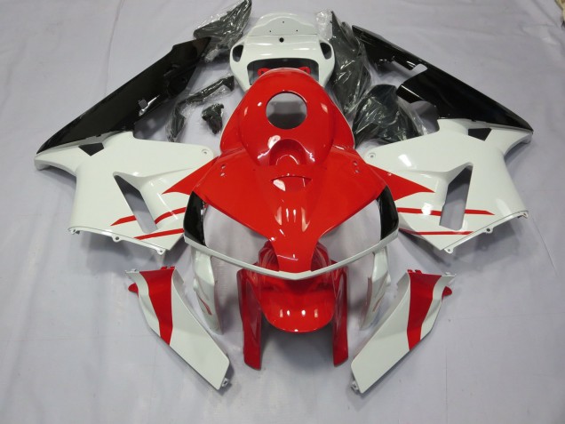 2005-2006 Rot-Weißer Stil Honda CBR600RR Motorrad Verkleidungen 2005-2006 Rot-Weißer Stil Honda CBR600RR Motorrad Verkleidungen
